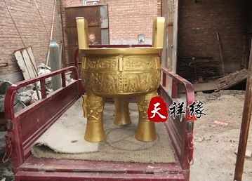 纯铜高0.88米，1米佛字香炉摆件 大型寺庙用香炉定做