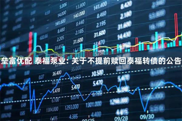 垒富优配 泰福泵业: 关于不提前赎回泰福转债的公告